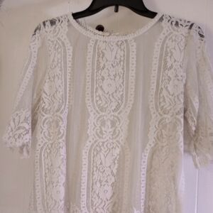 Rewind lace top cream color size xl